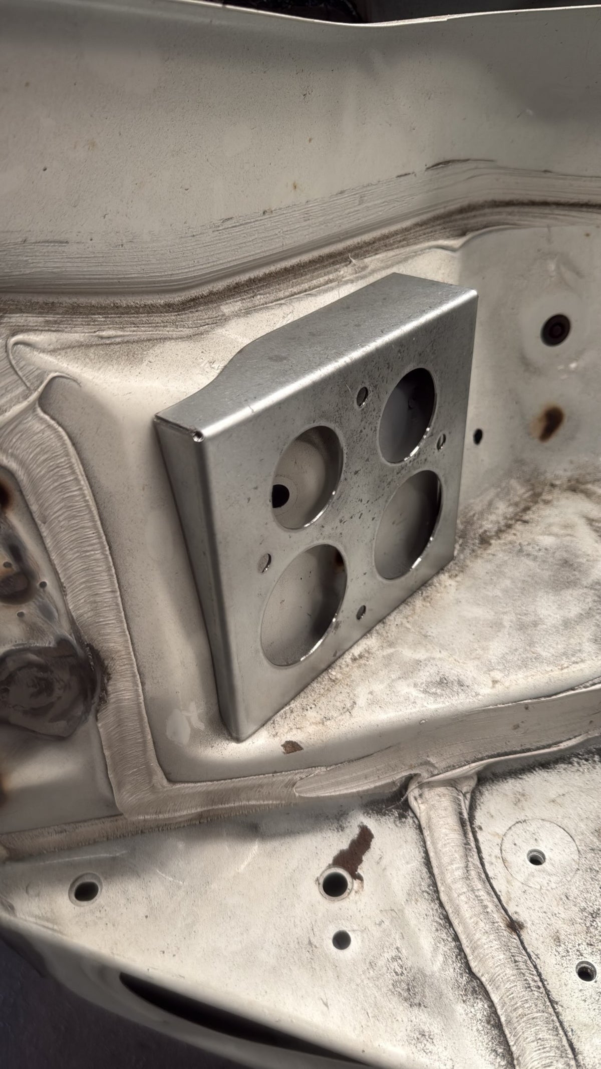 IMR GR86 weld-in firewall panel for the dry sump bulkhead plate