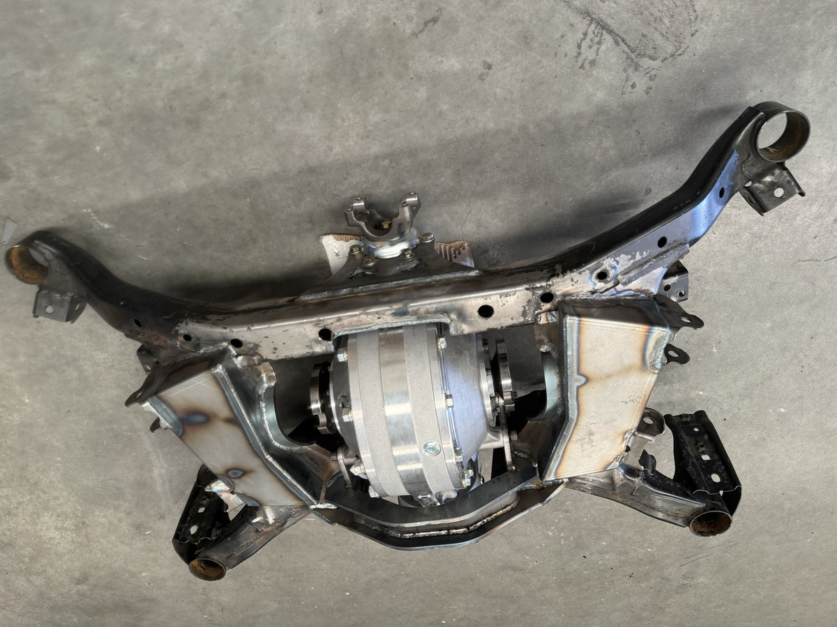 Overhead view of the built GR86 Winters quick change subframe