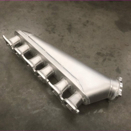 IMR fabricated alloy 1JZ-GTE intake manifold with Bosch drive-by-wire throttle flange