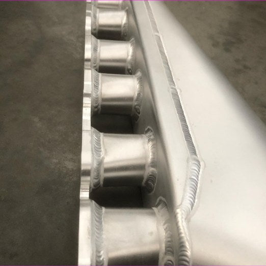 IMR fabricated alloy 1JZ-GTE intake manifold with Bosch drive-by-wire throttle flange