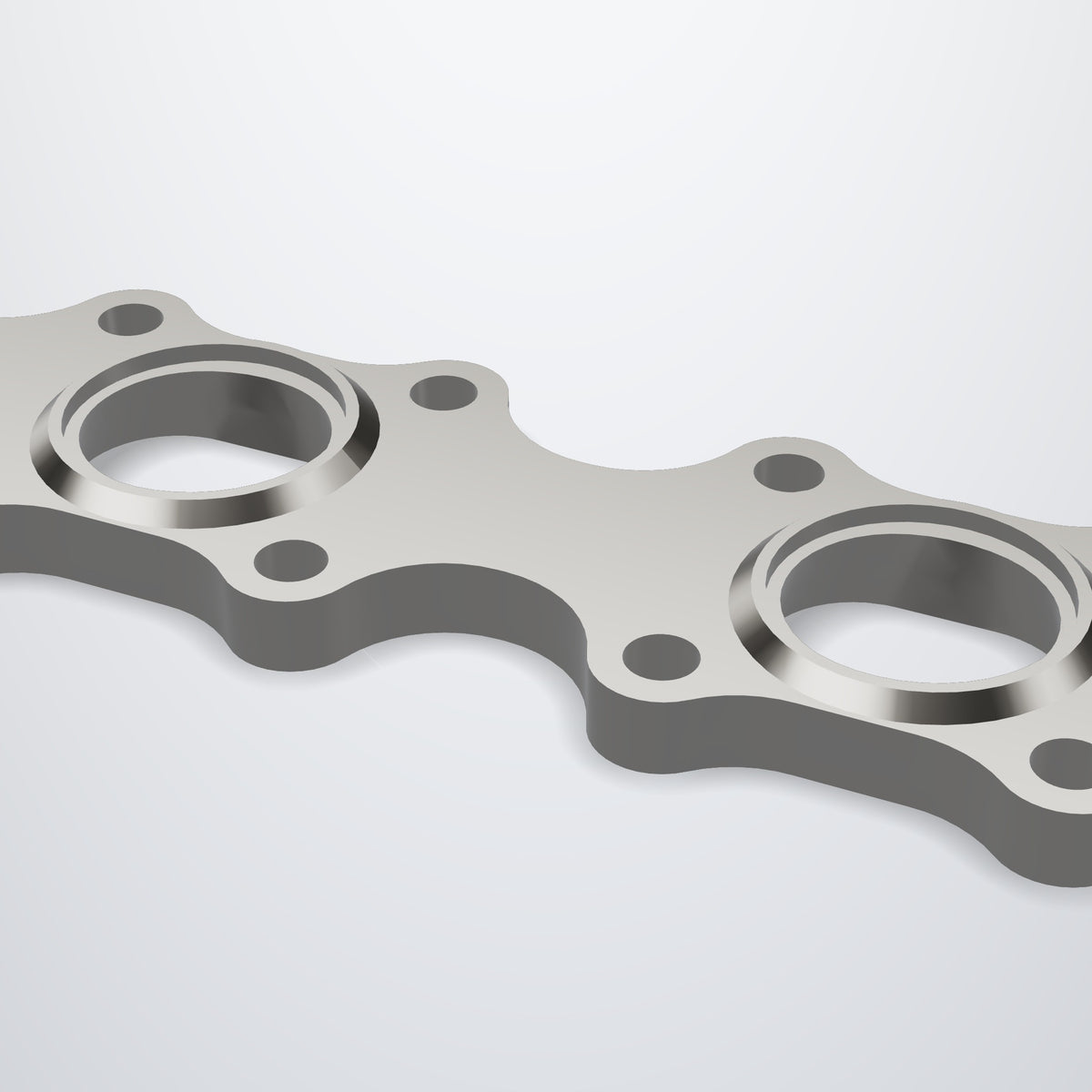 Close-up of the port stand-ups for 1.25" Sch10 primaries on the IMR VK56DE header flange