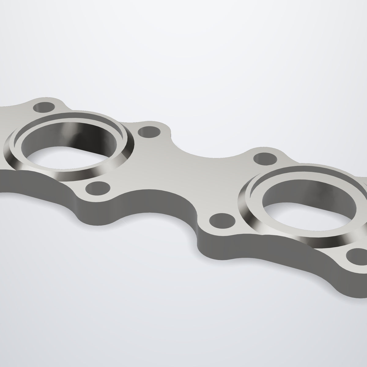 Close-up of the port stand-ups for 1.5" Sch10 primaries on the IMR VK56DE header flange