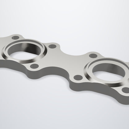 Close-up of the port stand-ups for 1.5" Sch10 primaries on the IMR VK56DE header flange