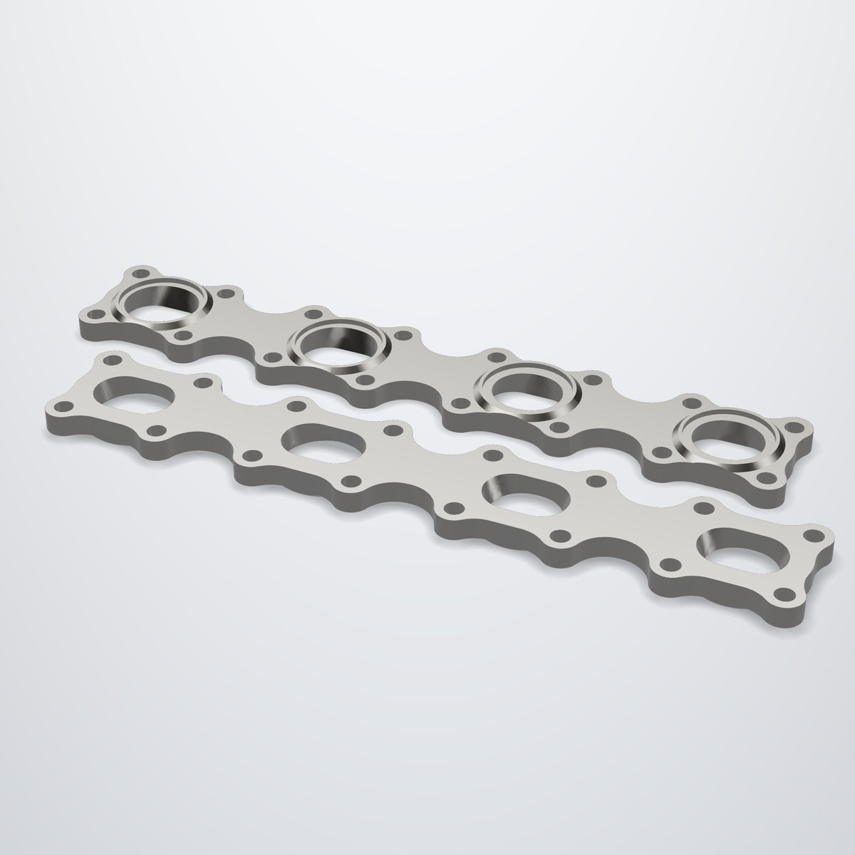 Pair of IMR VK56DE header flanges in 304 stainless for 1.5" Sch10 primaries, tube side and head side