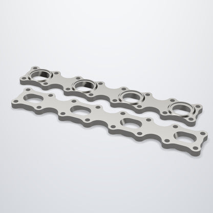Pair of IMR VK56DE header flanges in 304 stainless for 1.5" Sch10 primaries, tube side and head side