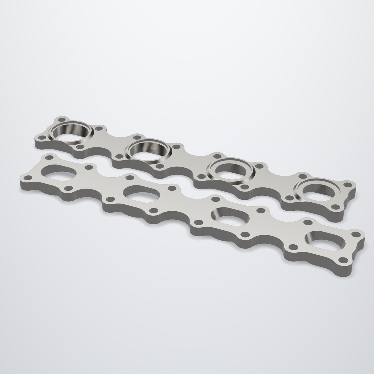 Pair of IMR VK56DE header flanges in 304 stainless for 2" tube primaries, tube side and head side